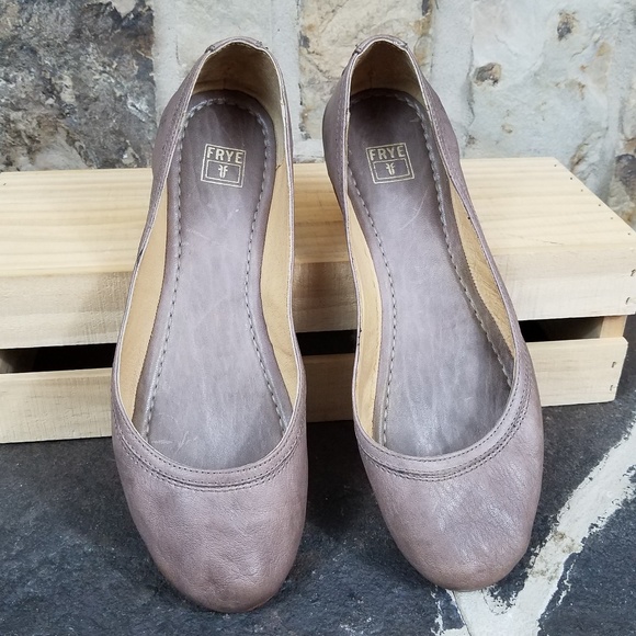 Frye Shoes - Frye 10 Carson Ballet Flats Shoes Taupe Gray